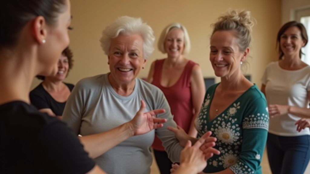 Friendly dance instructor with students